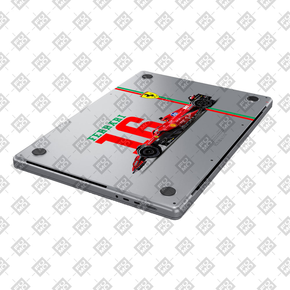 Transparent Ferrari Flame Macbook Pro 14 M5 2025 Laptop Skin