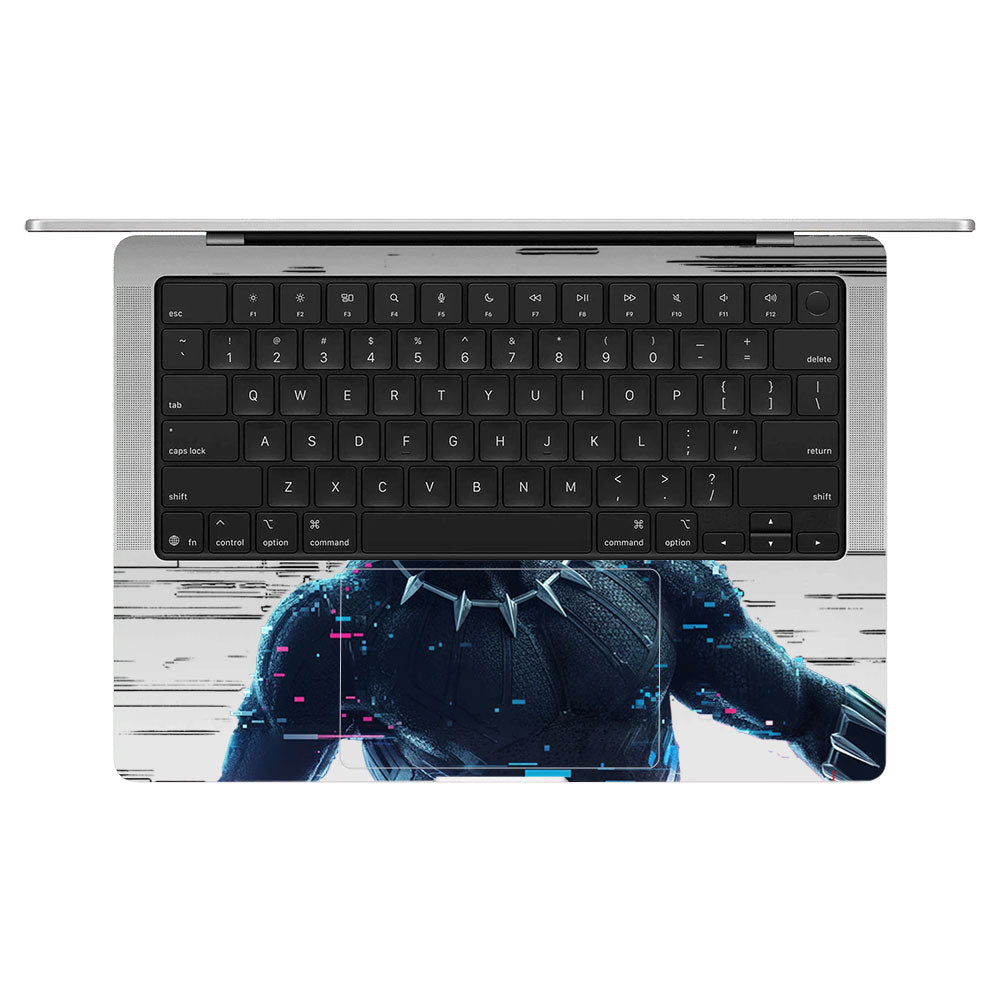Transparent Glitchborne Panther Macbook Pro 14 M5 Pro/Max 2026 Laptop Skin