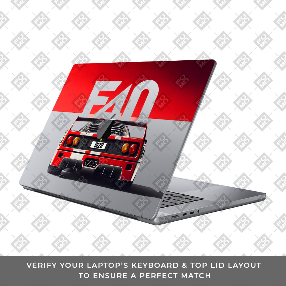 Transparent Ferrari F40 Macbook Pro 14 M5 Pro/Max 2026 Laptop Skin