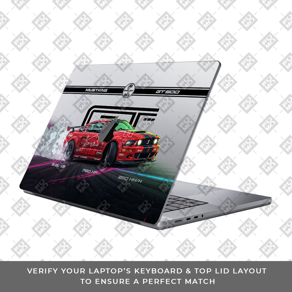 Transparent Shelby GT500 Red Bull Venom Macbook Pro 14 M5 2025 Laptop Skin