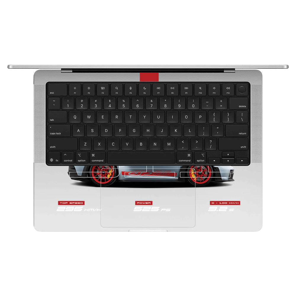 Transparent Porsche 911 Performance Macbook Pro 14 M5 Pro/Max 2026 Laptop Skin