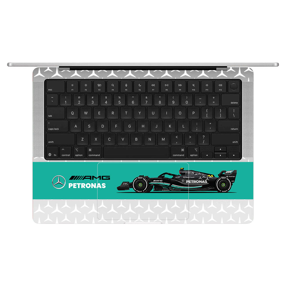 Transparent Mercedes AMG Petronas F1 Macbook Pro 14 M5 Pro/Max 2026 Laptop Skin