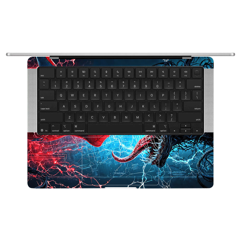 Spiderman vs Venom Showdown MacBook Pro 14 M5 2025 3D Laptop Skin
