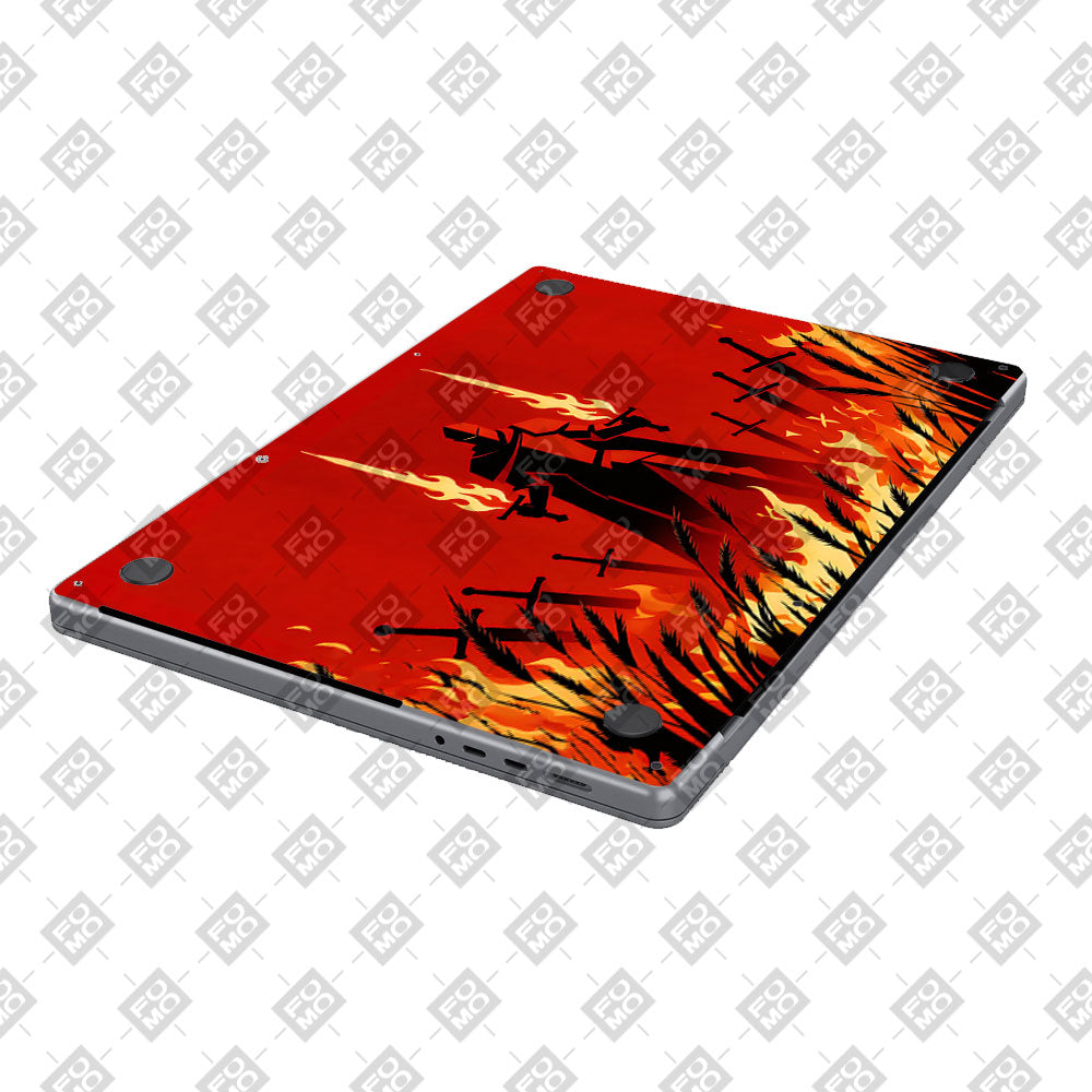 Knight of Flames MacBook Pro 16 M5 Pro/Max 2026 3D Laptop Skin