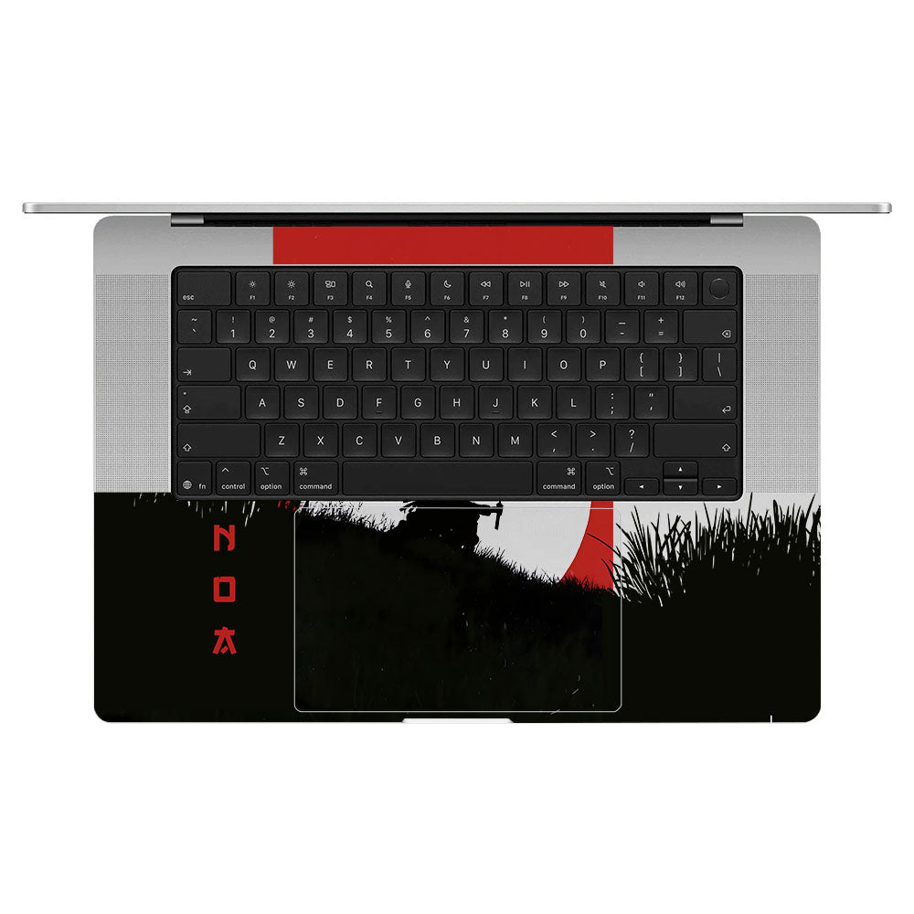Transparent Swordsman's Resolve Macbook Pro 16 M5 Pro/Max 2026 Laptop Skin
