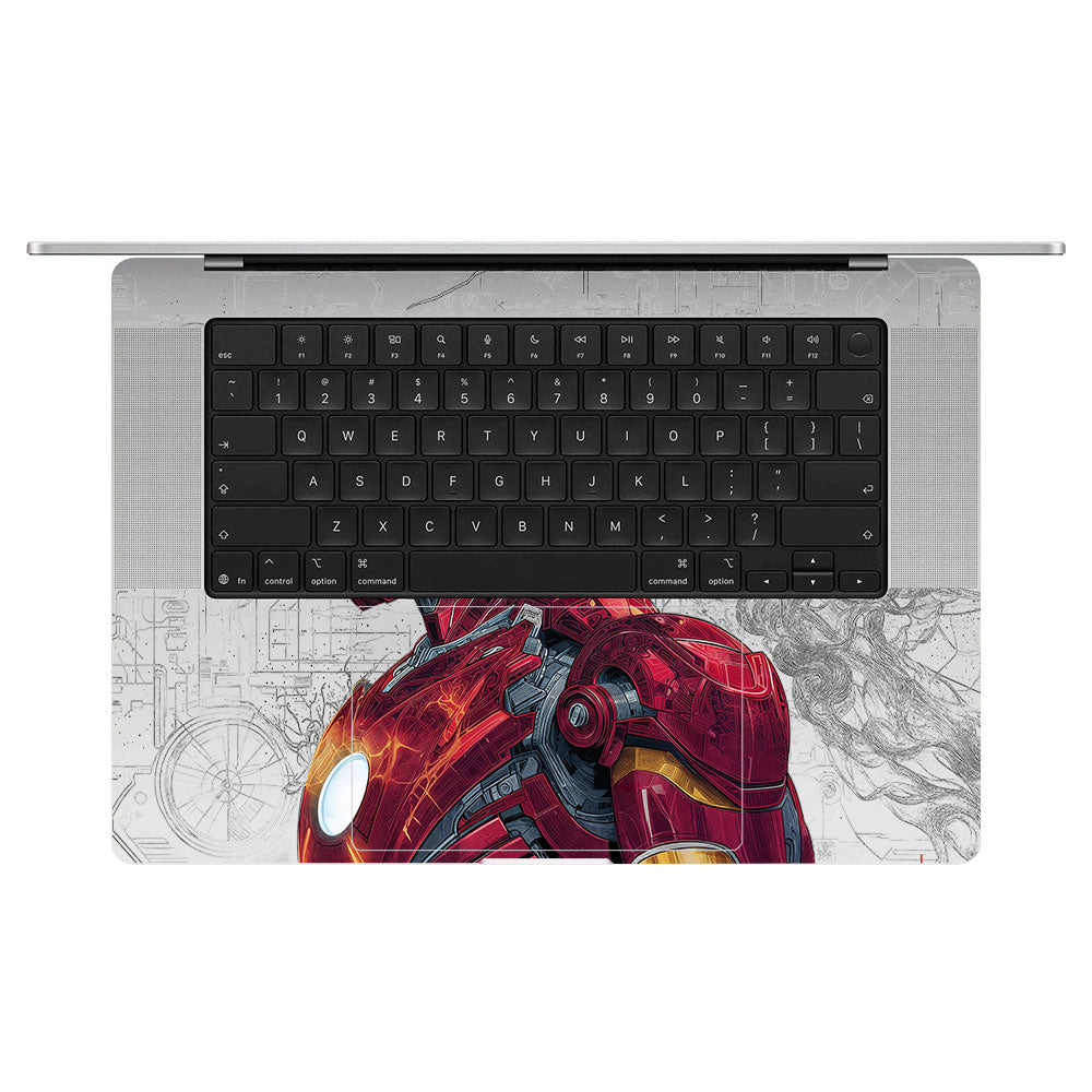 Transparent Futuristic Iron Man Macbook Pro 16 M5 Pro/Max 2026 Laptop Skin
