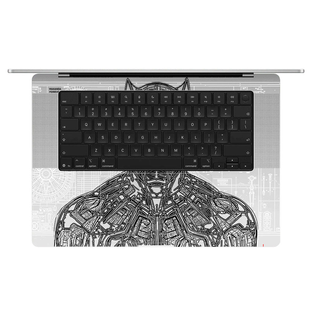 Transparent Black Panther Techshell Macbook Pro 16 M5 Pro/Max 2026 Laptop Skin
