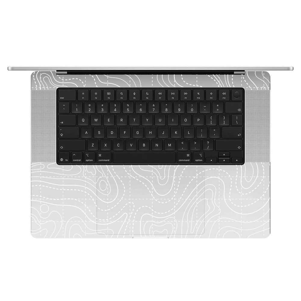 Transparent Abstract Contour Grid Lines Macbook Pro 16 M5 Pro/Max 2026 Laptop Skin