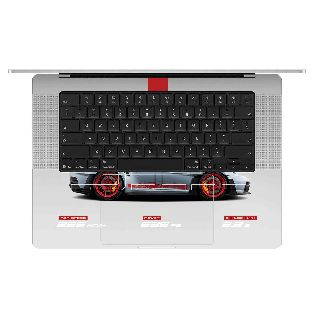 Transparent Porsche 911 Performance Macbook Pro 16 M5 Pro/Max 2026 Laptop Skin