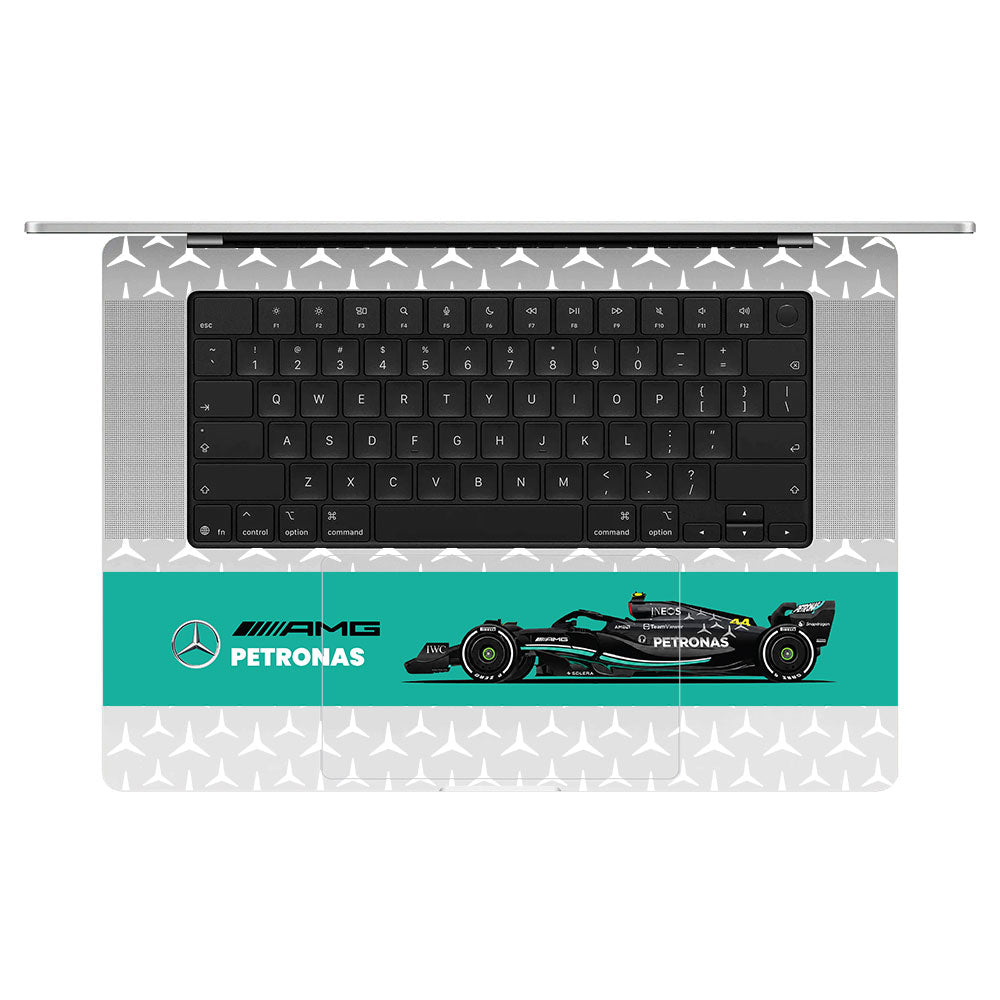 Transparent Mercedes AMG Petronas F1 Macbook Pro 16 M5 Pro/Max 2026 Laptop Skin