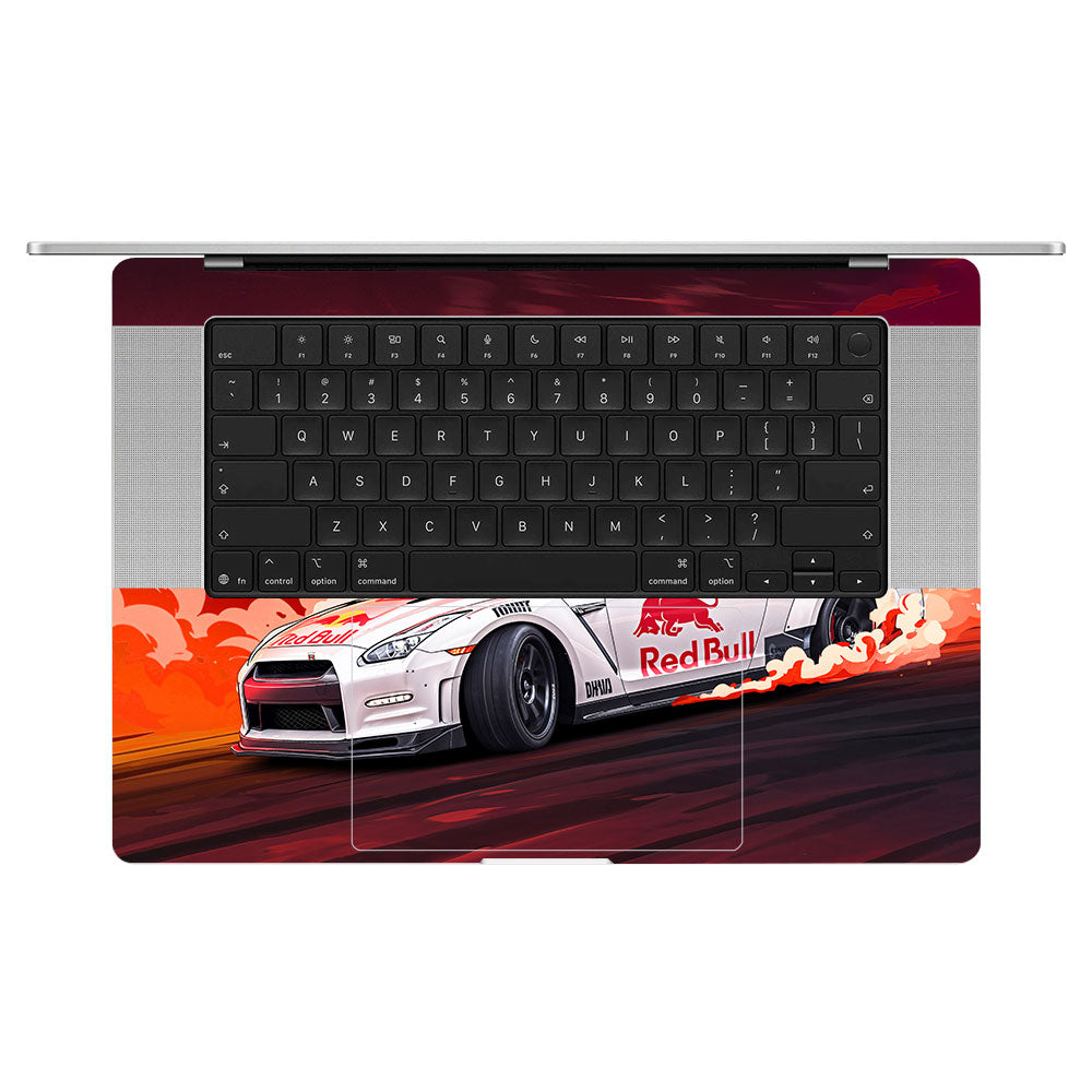 Nissan GTR Red Bull Drift Fury MacBook Pro 16 M5 Pro/Max 2026 3D Laptop Skin