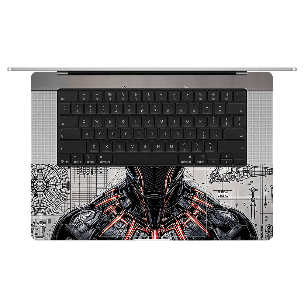 Black Panther Vibranium Tech MacBook Pro 16 M5 Pro/Max 2026 3D Laptop Skin