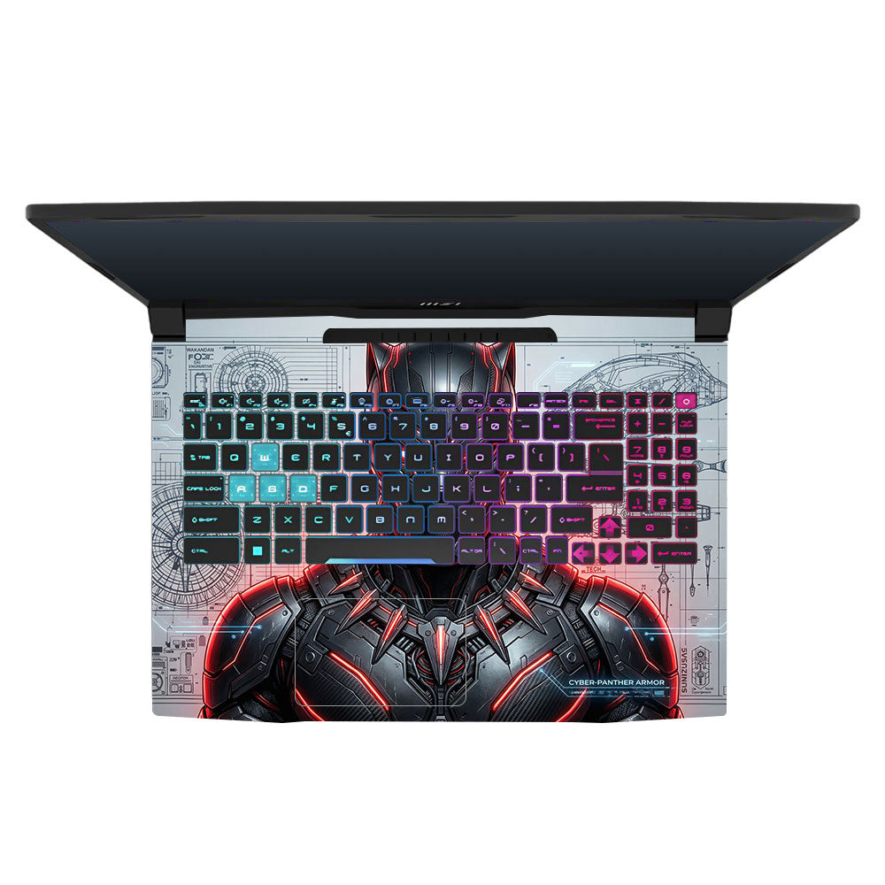 Futuristic Black Panther MSI Katana 15 B13V 3D Laptop Skin