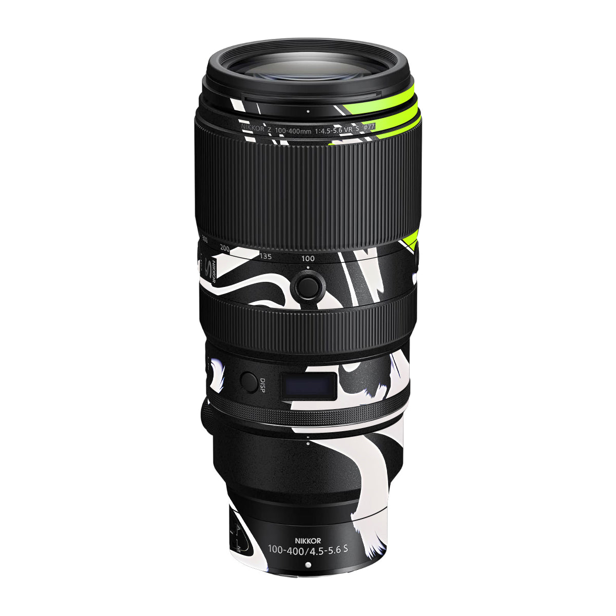 Neon Green and Black Pattern Nikon Nikkor Z 100-400mm F/4.5-5.6 VR S Camera Lens Skin