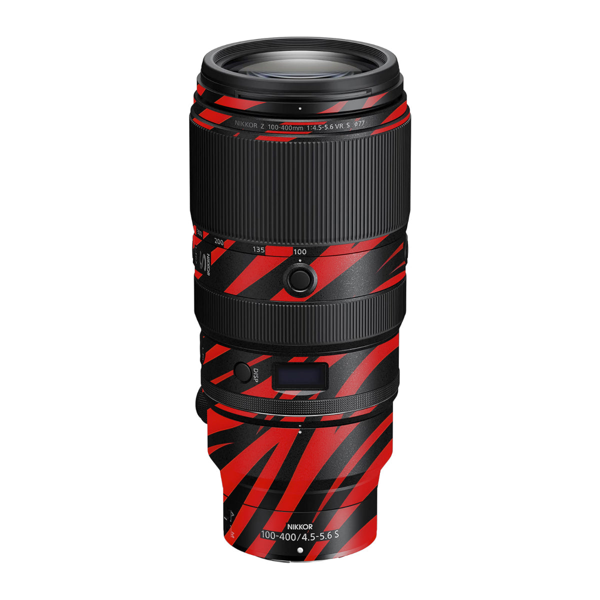 Red and Black Stripes Nikon Nikkor Z 100-400mm F/4.5-5.6 VR S Camera Lens Skin