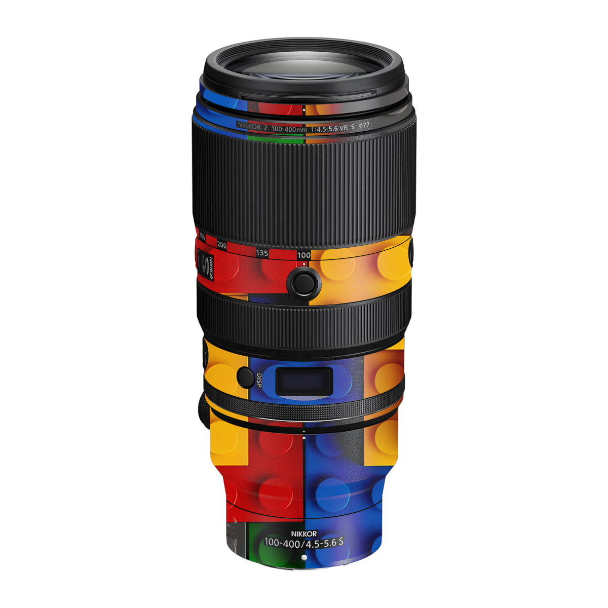 Colorful LEGO Brick Wall Pattern Nikon Nikkor Z 100-400mm F/4.5-5.6 VR S Camera Lens Skin