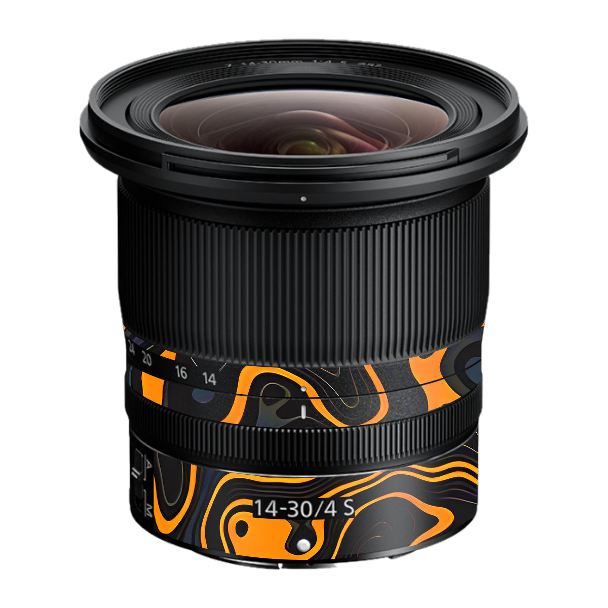 Amber Topographic Waves Nikon Nikkor Z 14-30mm F/4 S Camera Lens Skin