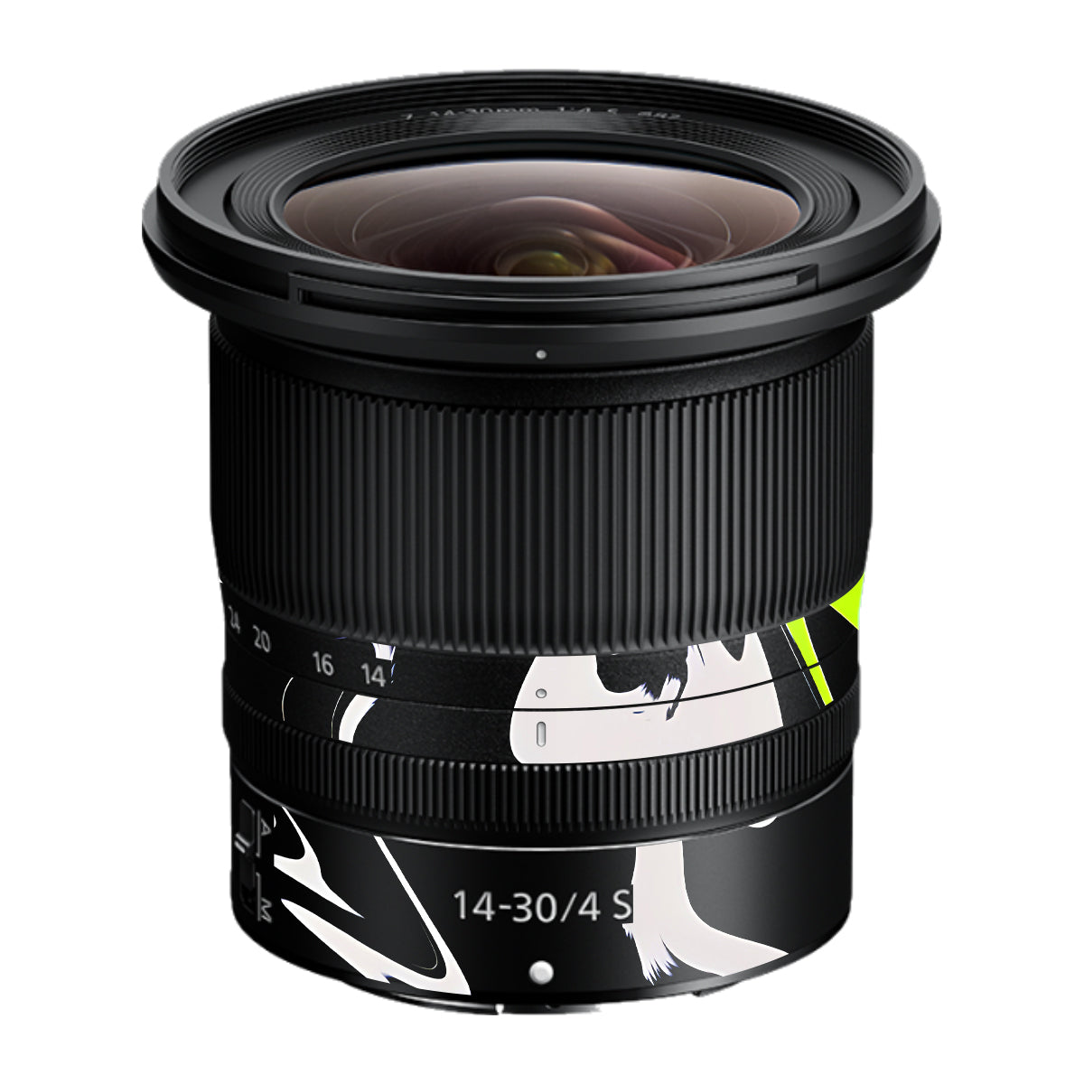 Neon Green and Black Pattern Nikon Nikkor Z 14-30mm F/4 S Camera Lens Skin