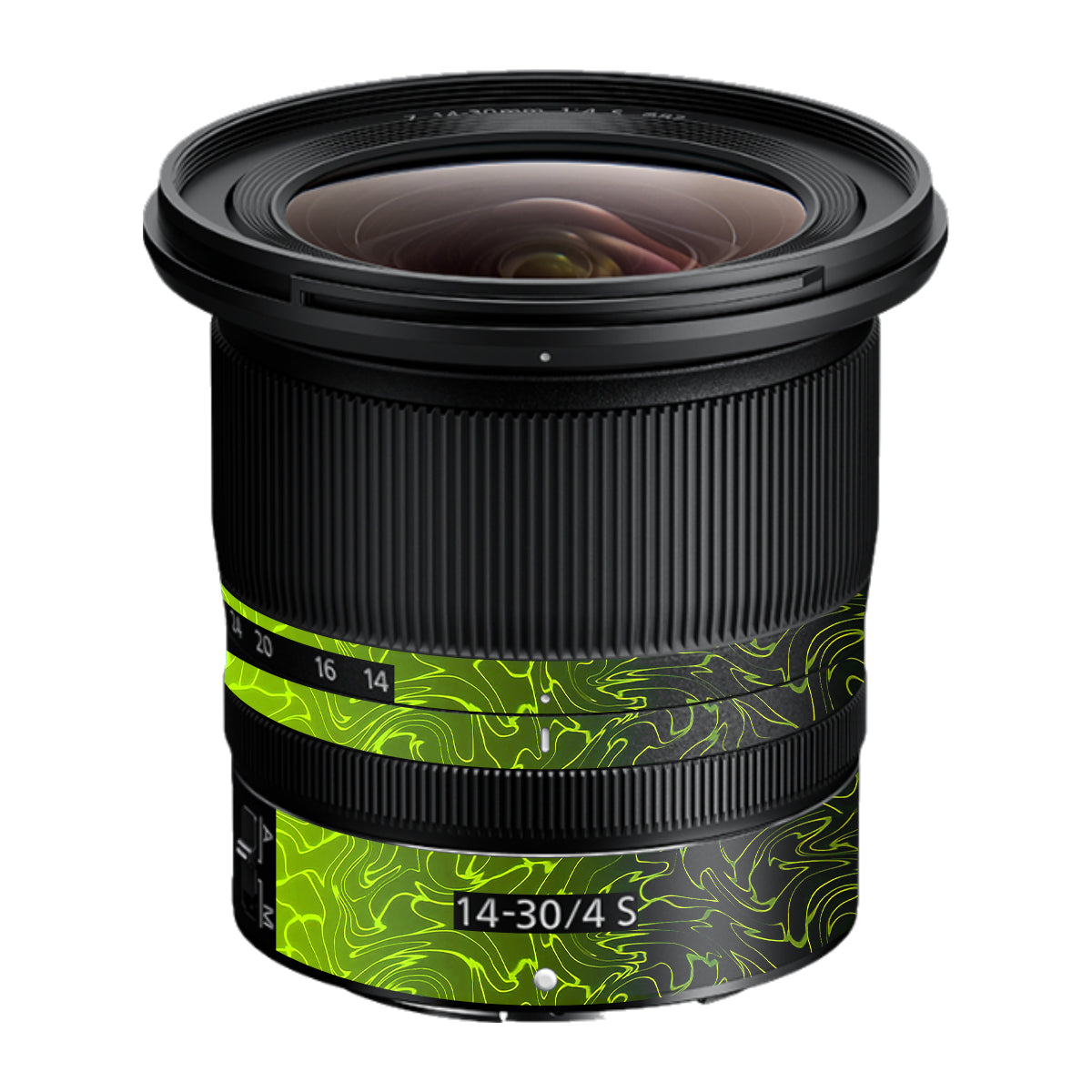 Lime Yellow to Black Gradient Nikon Nikkor Z 14-30mm F/4 S Camera Lens Skin