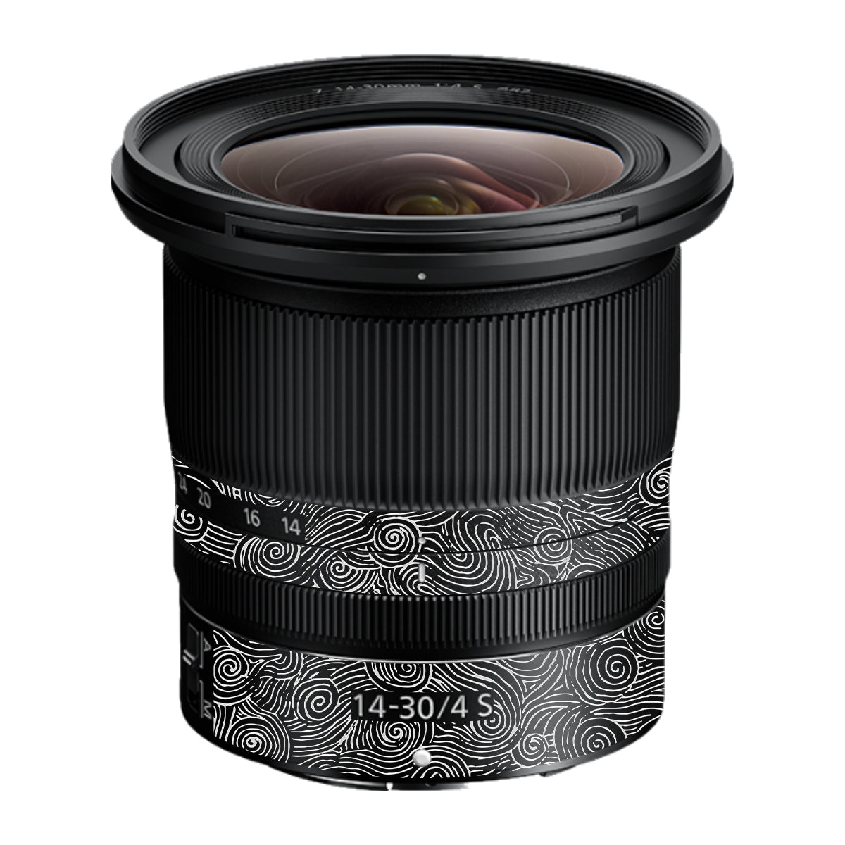 White Spirals Nikon Nikkor Z 14-30mm F/4 S Camera Lens Skin