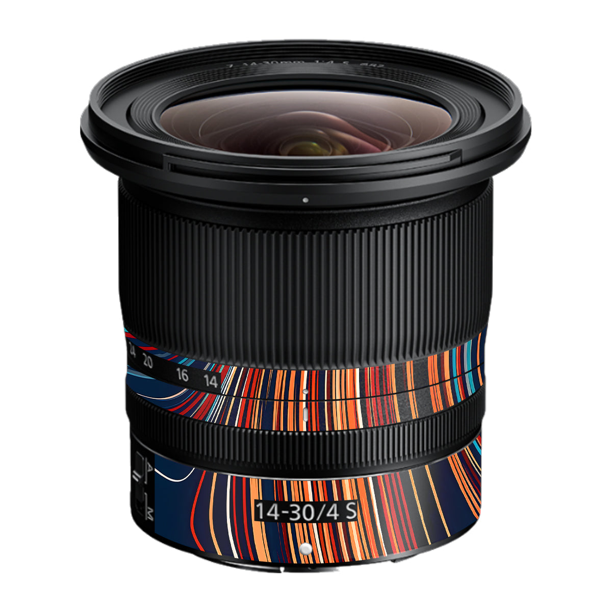 Retro Abstract Striped Swirl Nikon Nikkor Z 14-30mm F/4 S Camera Lens Skin