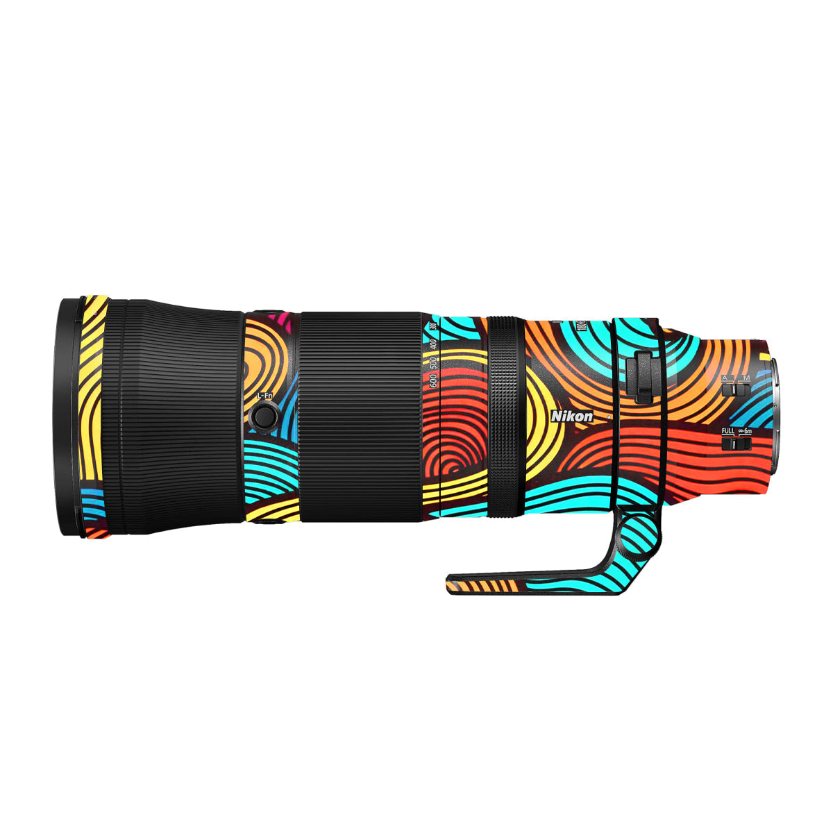 Retro Colorful Doodle Art Pattern Nikon Nikkor Z 180-600mm F/5.6-6.3 VR Camera Lens Skin