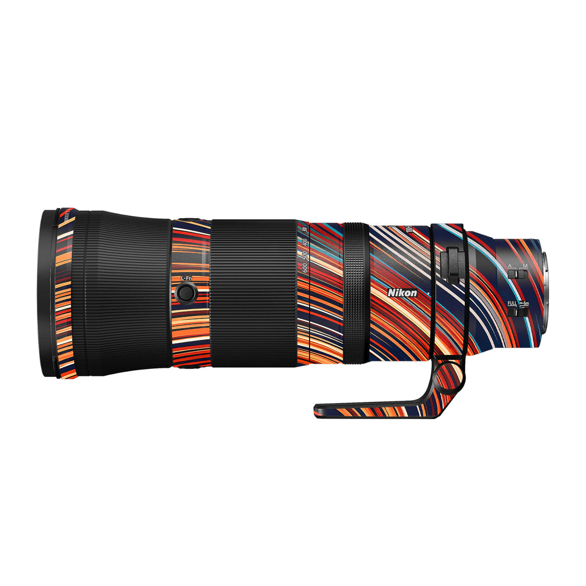 Retro Abstract Striped Swirl Nikon Nikkor Z 180-600mm F/5.6-6.3 VR Camera Lens Skin