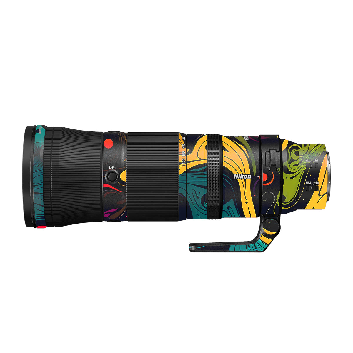 Psychedelic Color Swirl Nikon Nikkor Z 180-600mm F/5.6-6.3 VR Camera Lens Skin