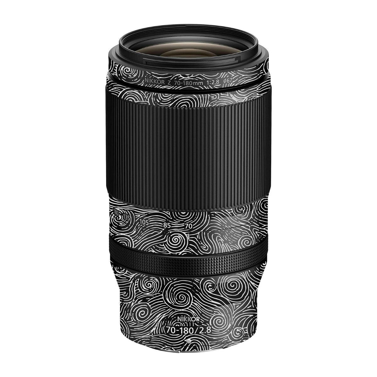 White Spirals Nikon Nikkor Z 70-180mm F/2.8 Camera Lens Skin