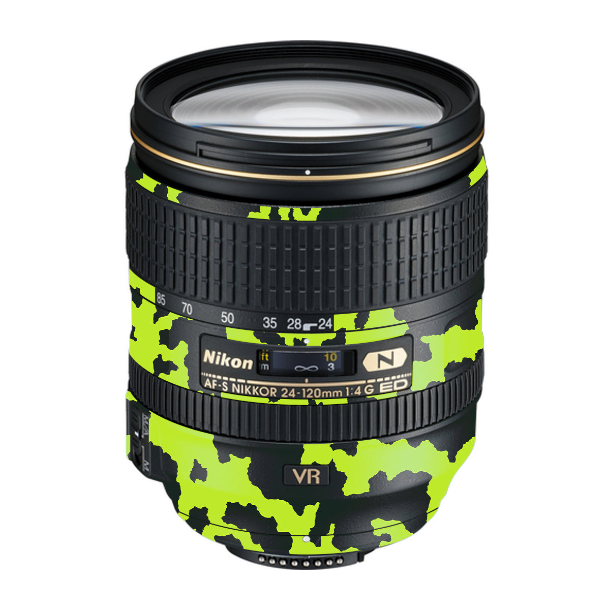Neon Green Splatter Nikon Nikkor AF-S 24-120mm F4 G ED VR Camera Lens Skin