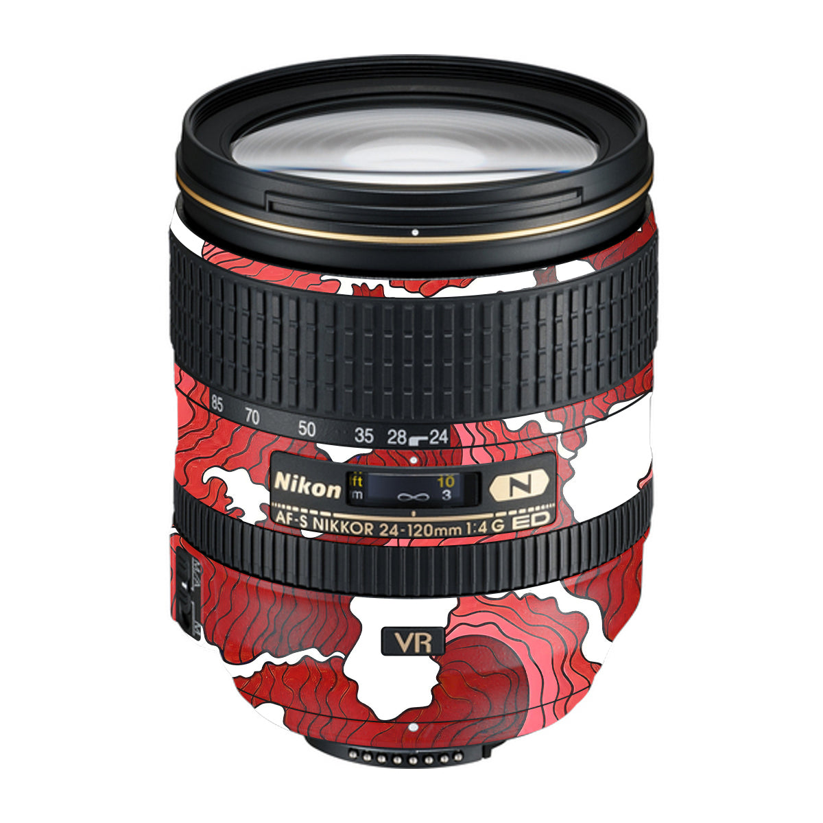 Cherry Waves Nikon Nikkor AF-S 24-120mm F4 G ED VR Camera Lens Skin