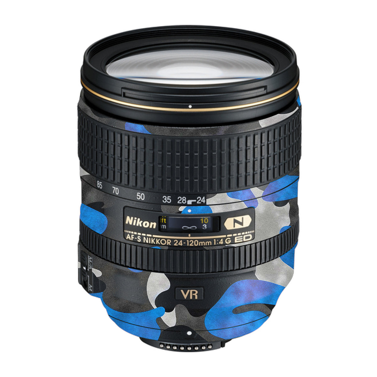 Blue Grey Camo Nikon Nikkor AF-S 24-120mm F4 G ED VR Camera Lens Skin