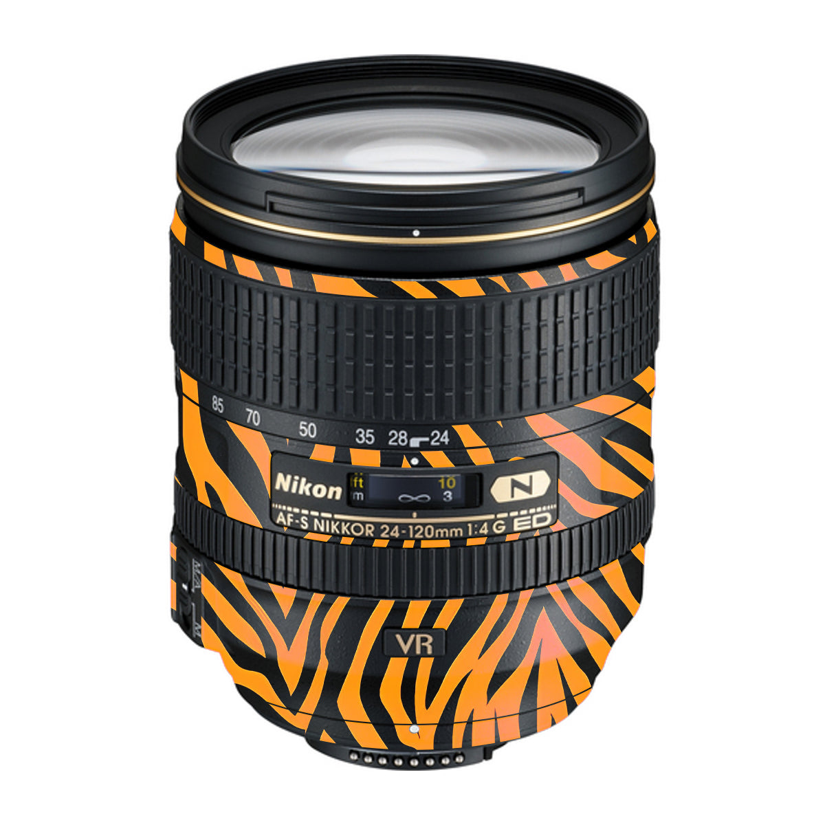 Zebra Gold Pattern Nikon Nikkor AF-S 24-120mm F4 G ED VR Camera Lens Skin