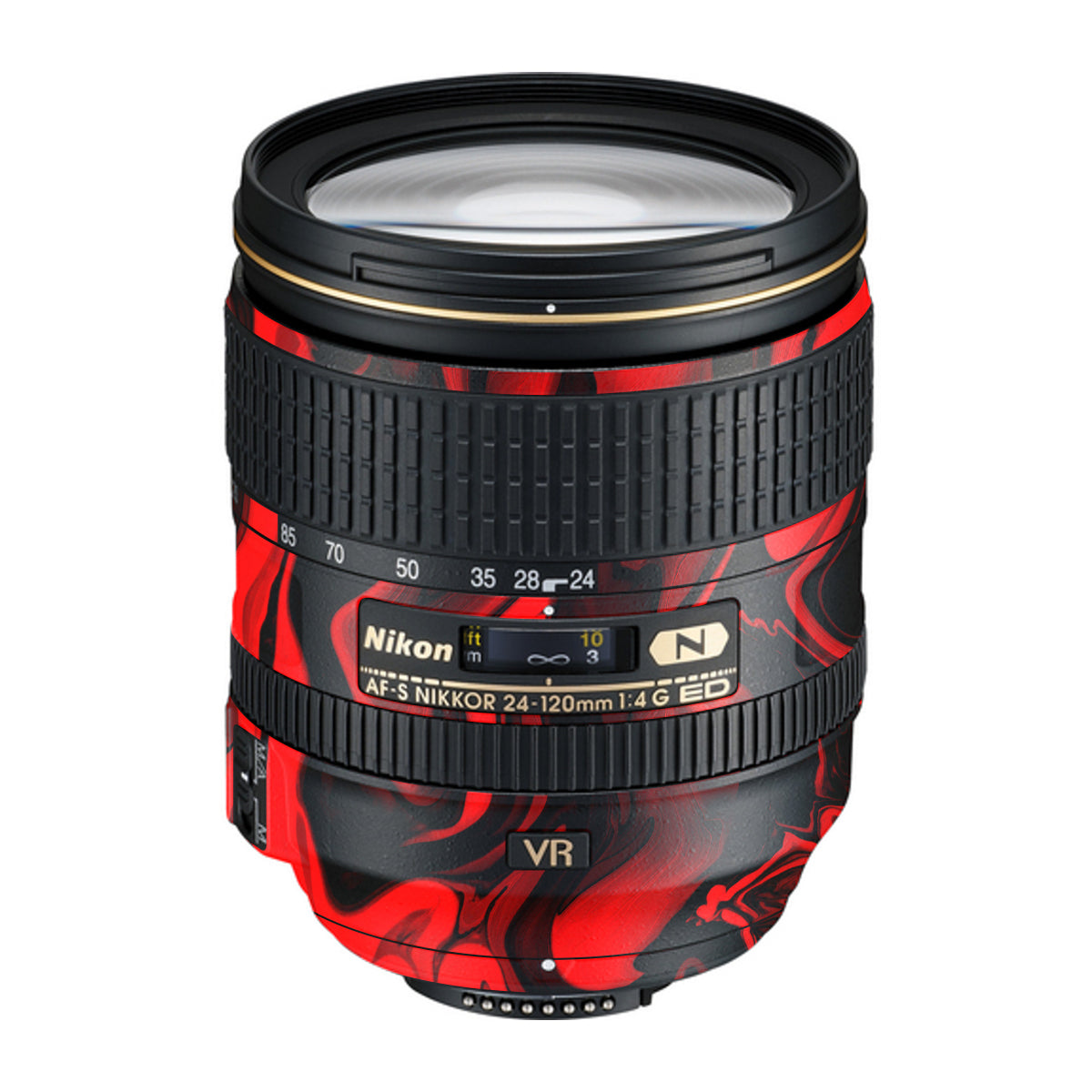 Red Lava Flow Nikon Nikkor AF-S 24-120mm F4 G ED VR Camera Lens Skin