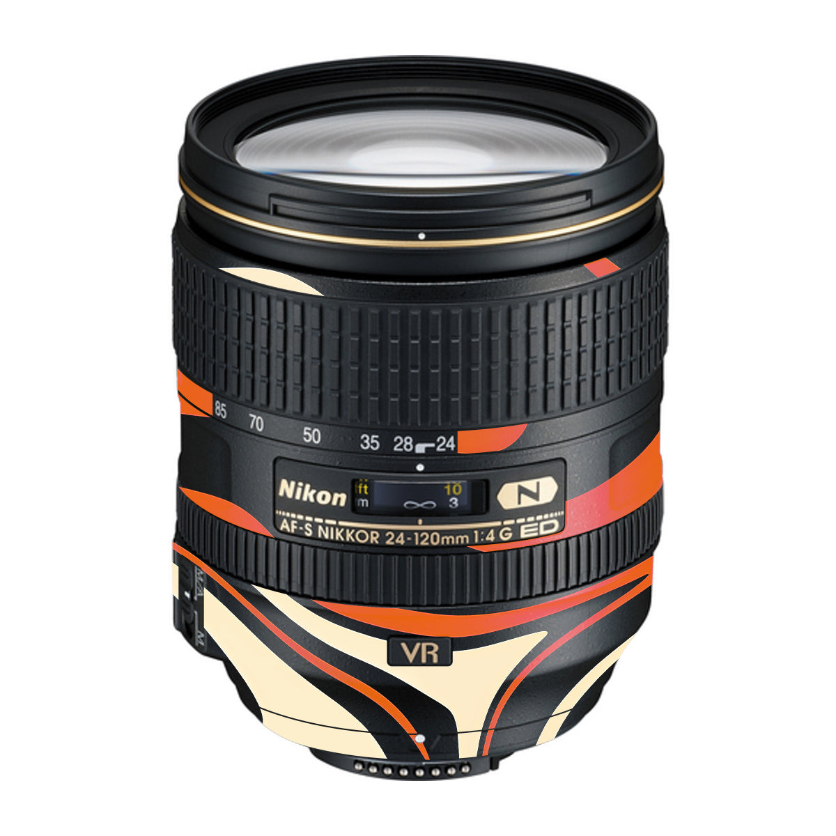 Mid-Century Abstract Swirl Nikon Nikkor AF-S 24-120mm F4 G ED VR Camera Lens Skin