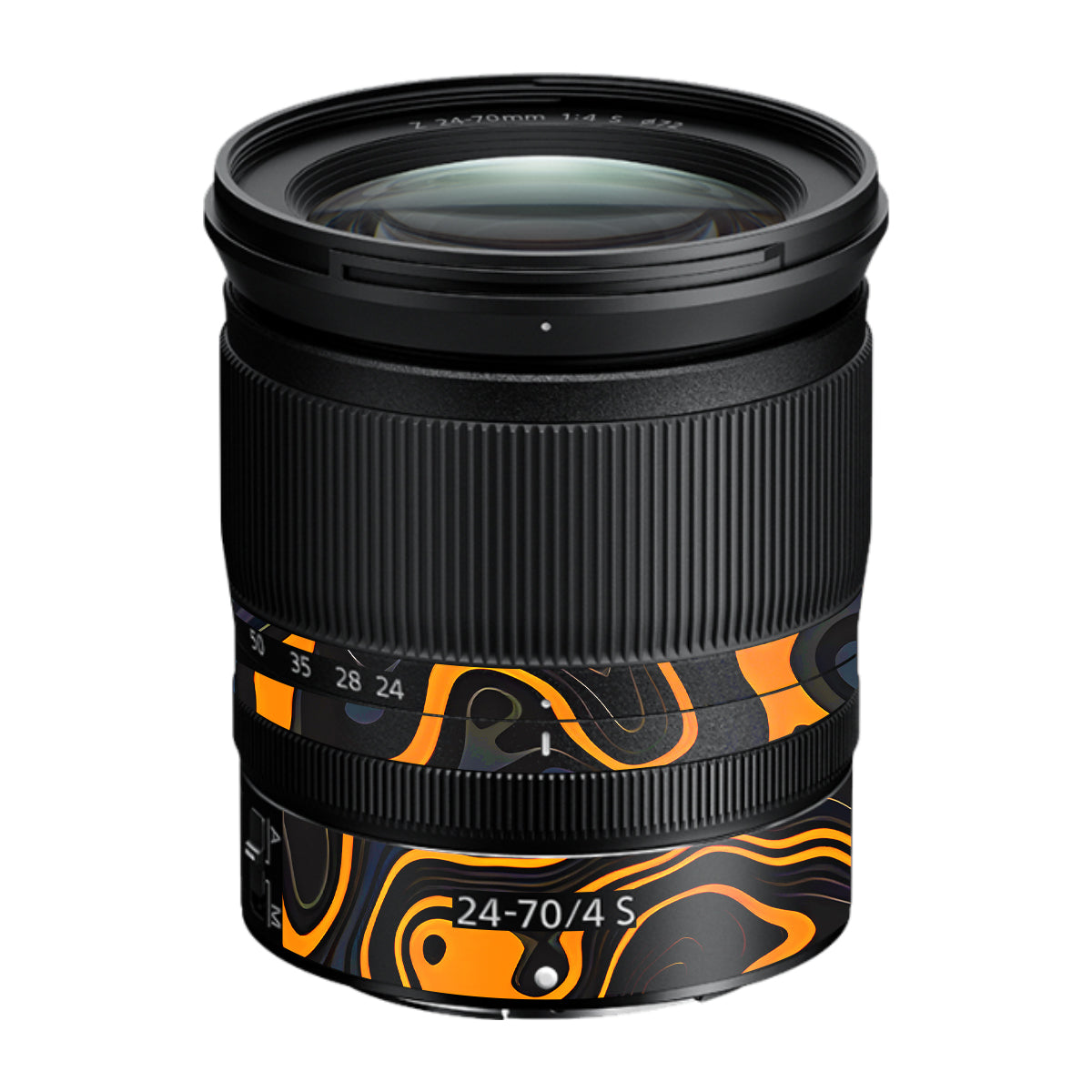 Amber Topographic Waves Nikon Nikkor Z 24-70mm F/4 S Camera Lens Skin