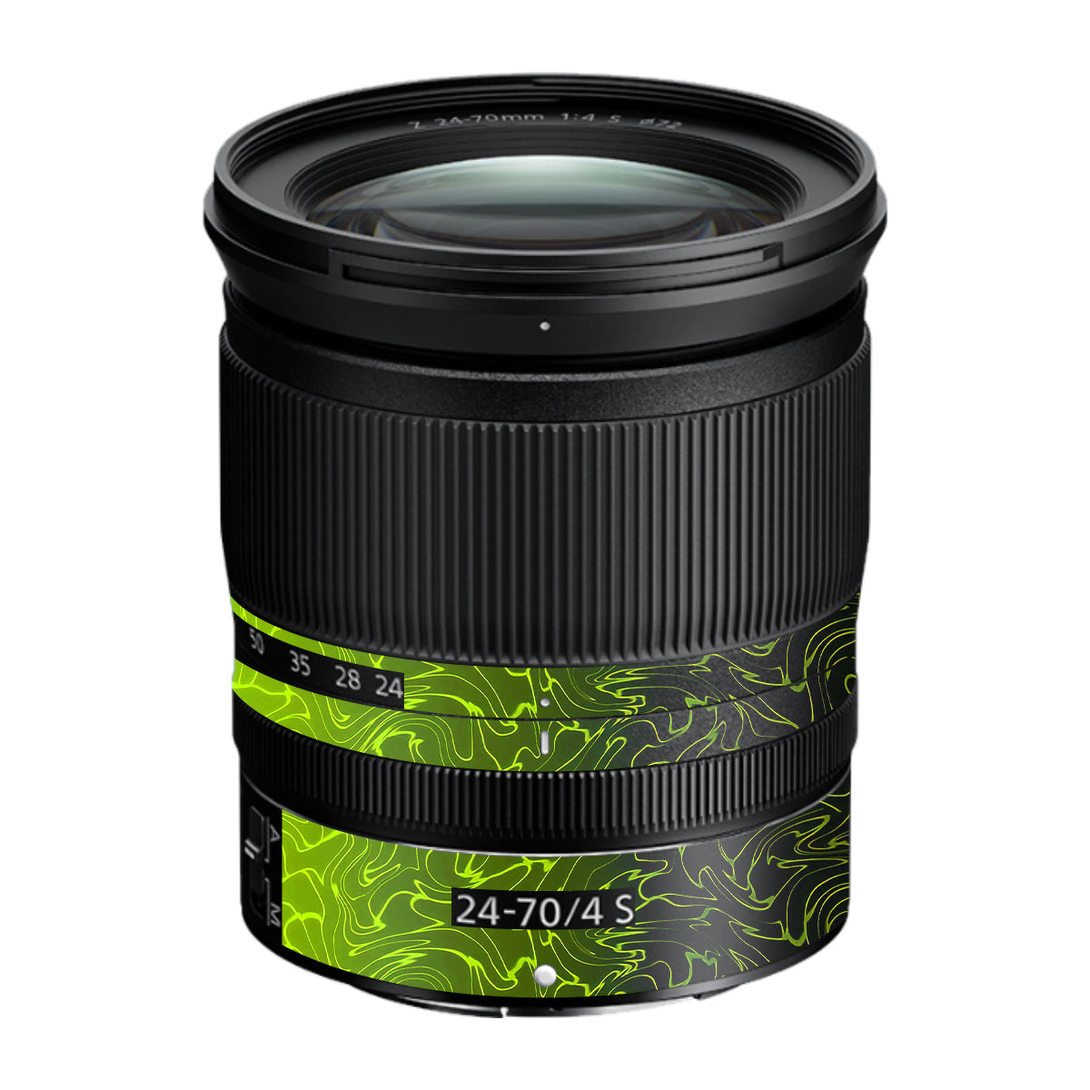 Lime Yellow to Black Gradient Nikon Nikkor Z 24-70mm F/4 S Camera Lens Skin