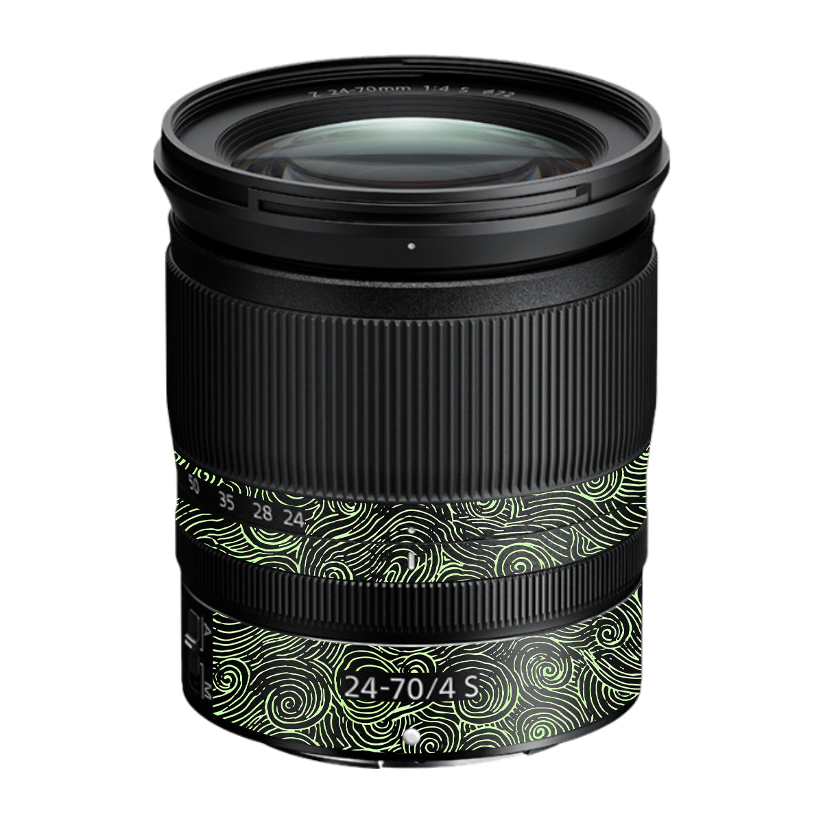 Green Spirals Nikon Nikkor Z 24-70mm F/4 S Camera Lens Skin