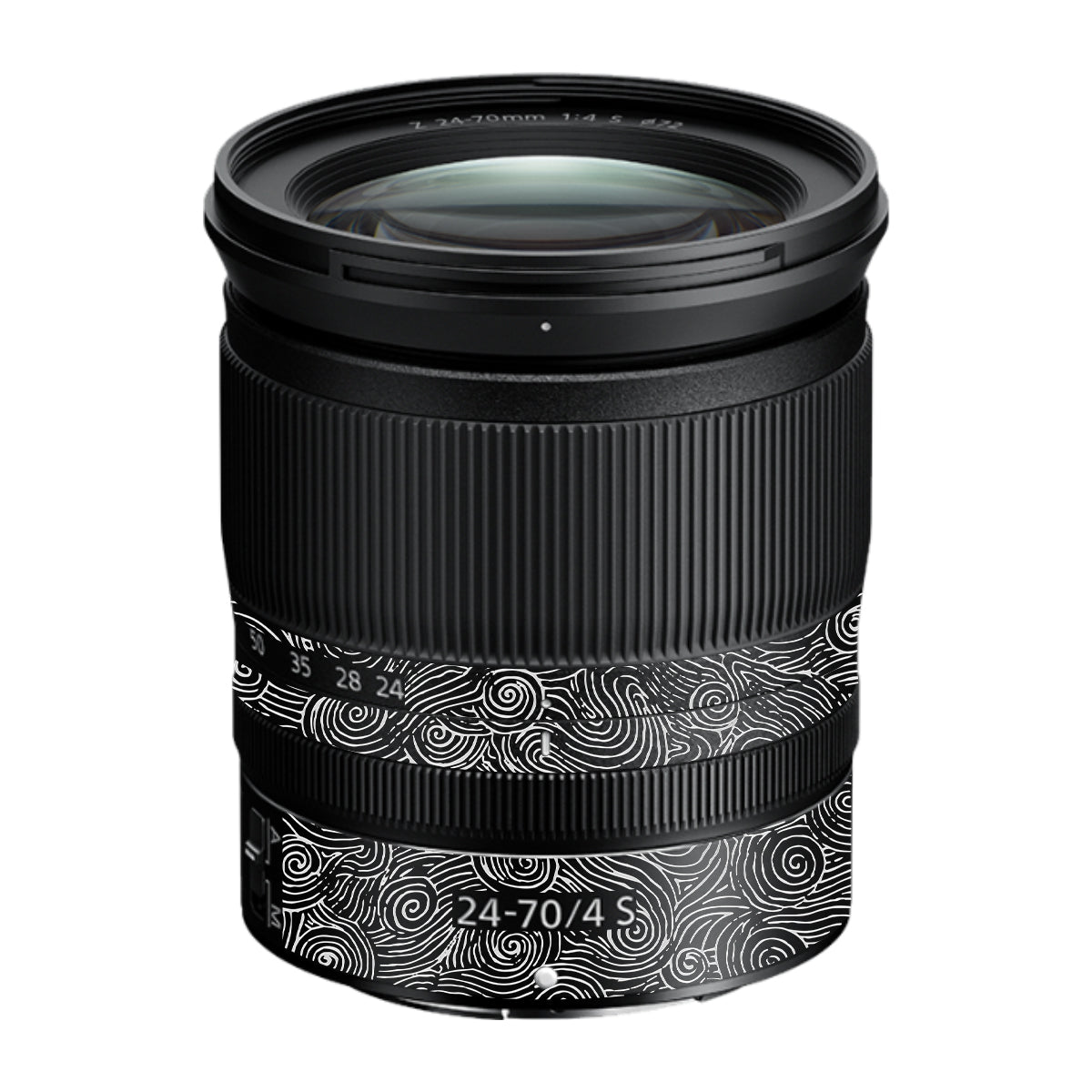 White Spirals Nikon Nikkor Z 24-70mm F/4 S Camera Lens Skin