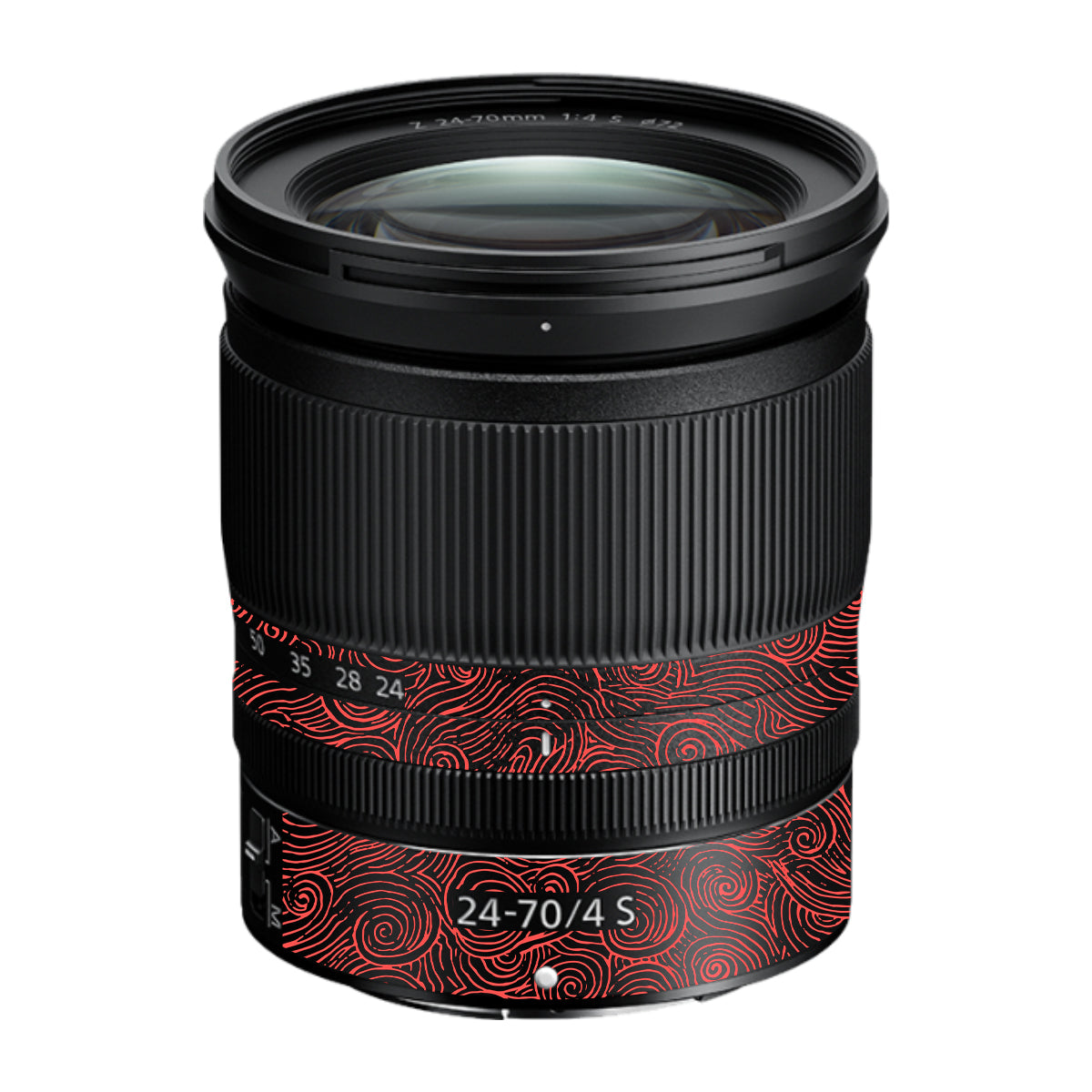 Red Spirals Nikon Nikkor Z 24-70mm F/4 S Camera Lens Skin