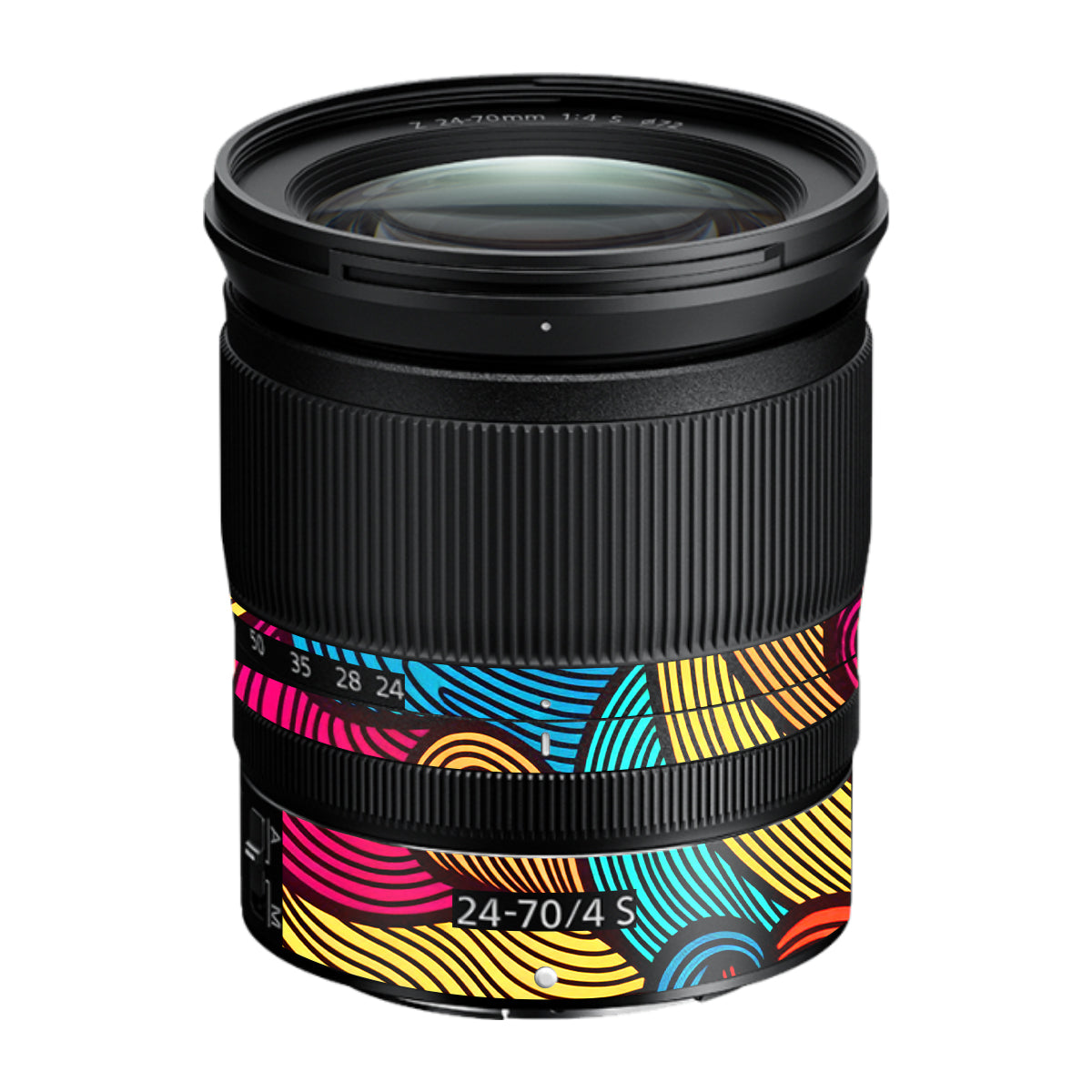 Retro Colorful Doodle Art Pattern Nikon Nikkor Z 24-70mm F/4 S Camera Lens Skin