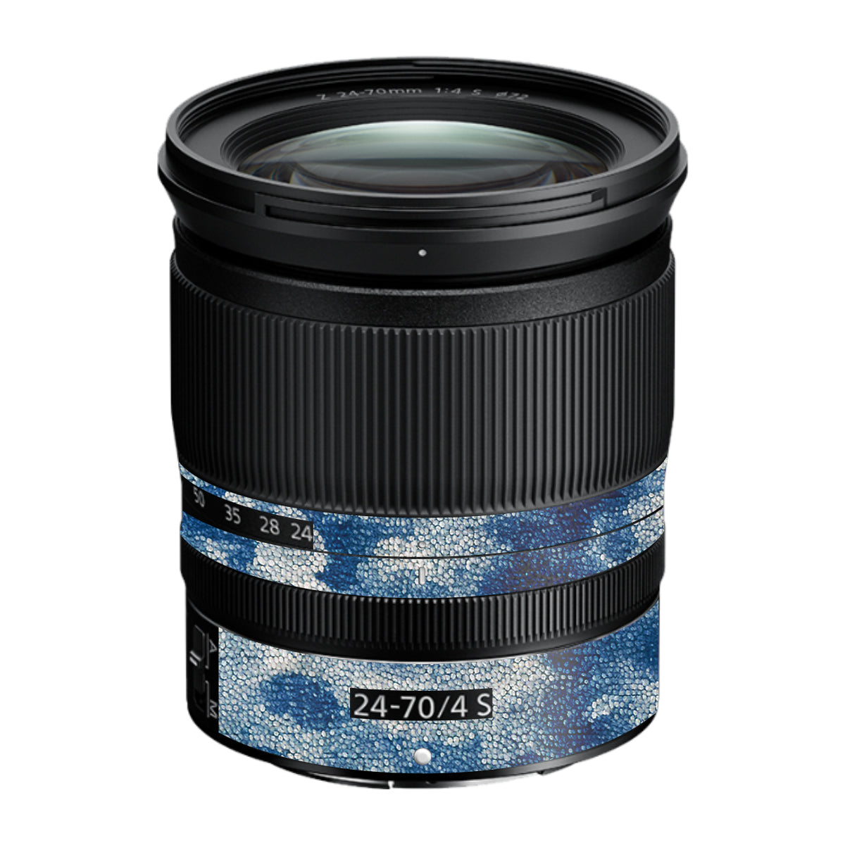 Blue Watercolor Fabric Nikon Nikkor Z 24-70mm F/4 S Camera Lens Skin