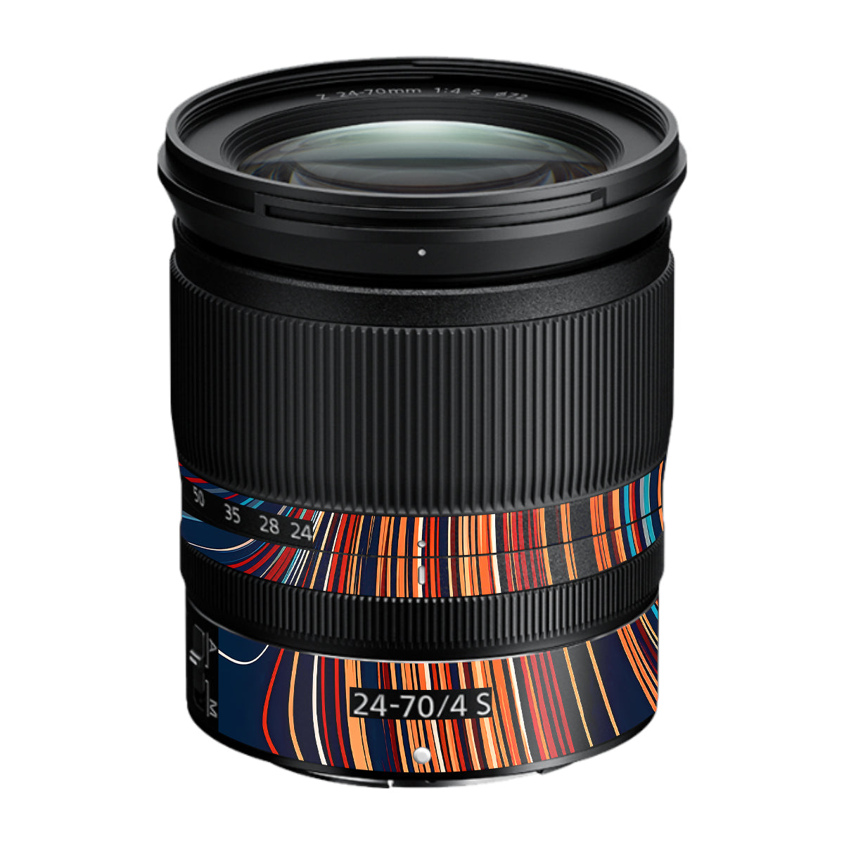 Retro Abstract Striped Swirl Nikon Nikkor Z 24-70mm F/4 S Camera Lens Skin