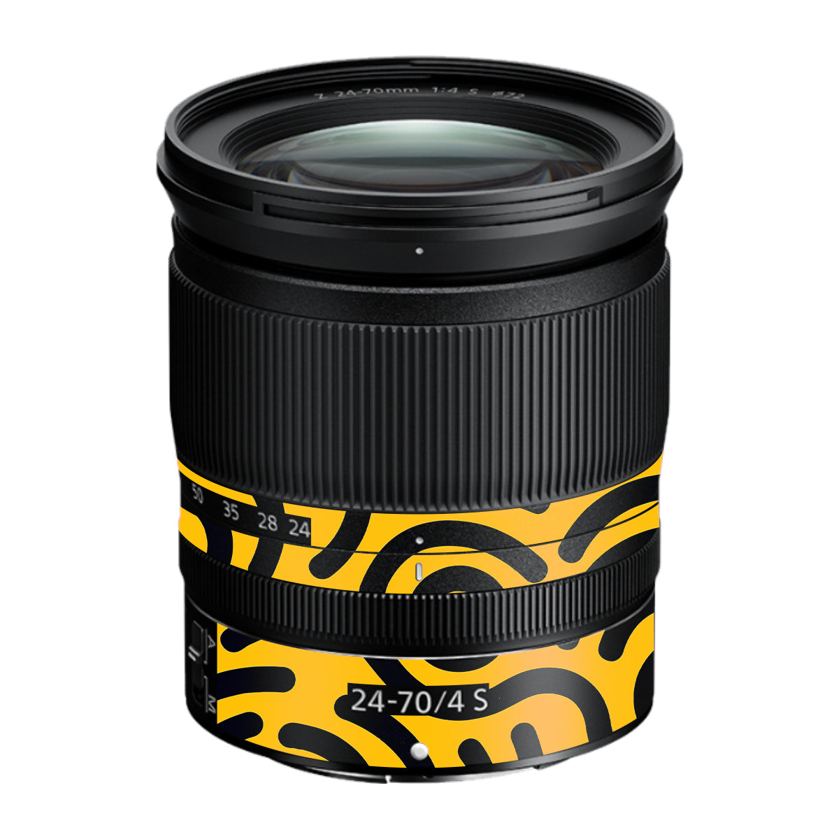 Minimal Yellow Wave Nikon Nikkor Z 24-70mm F/4 S Camera Lens Skin