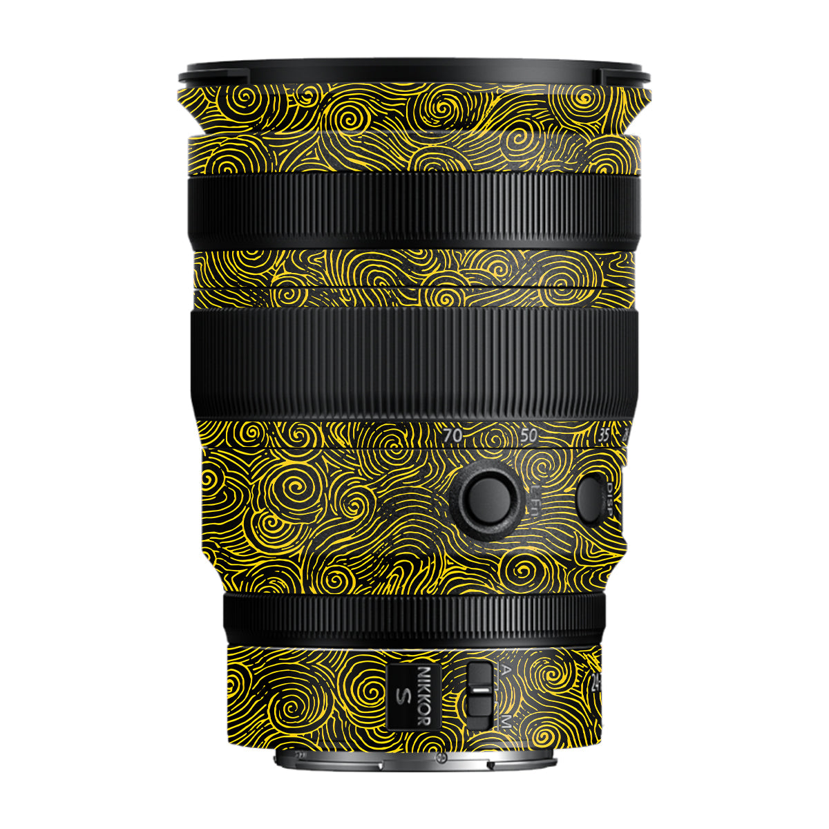 Yellow Spirals Nikon Nikkor Z 24-70MM F/2.8 S Camera Lens Skin
