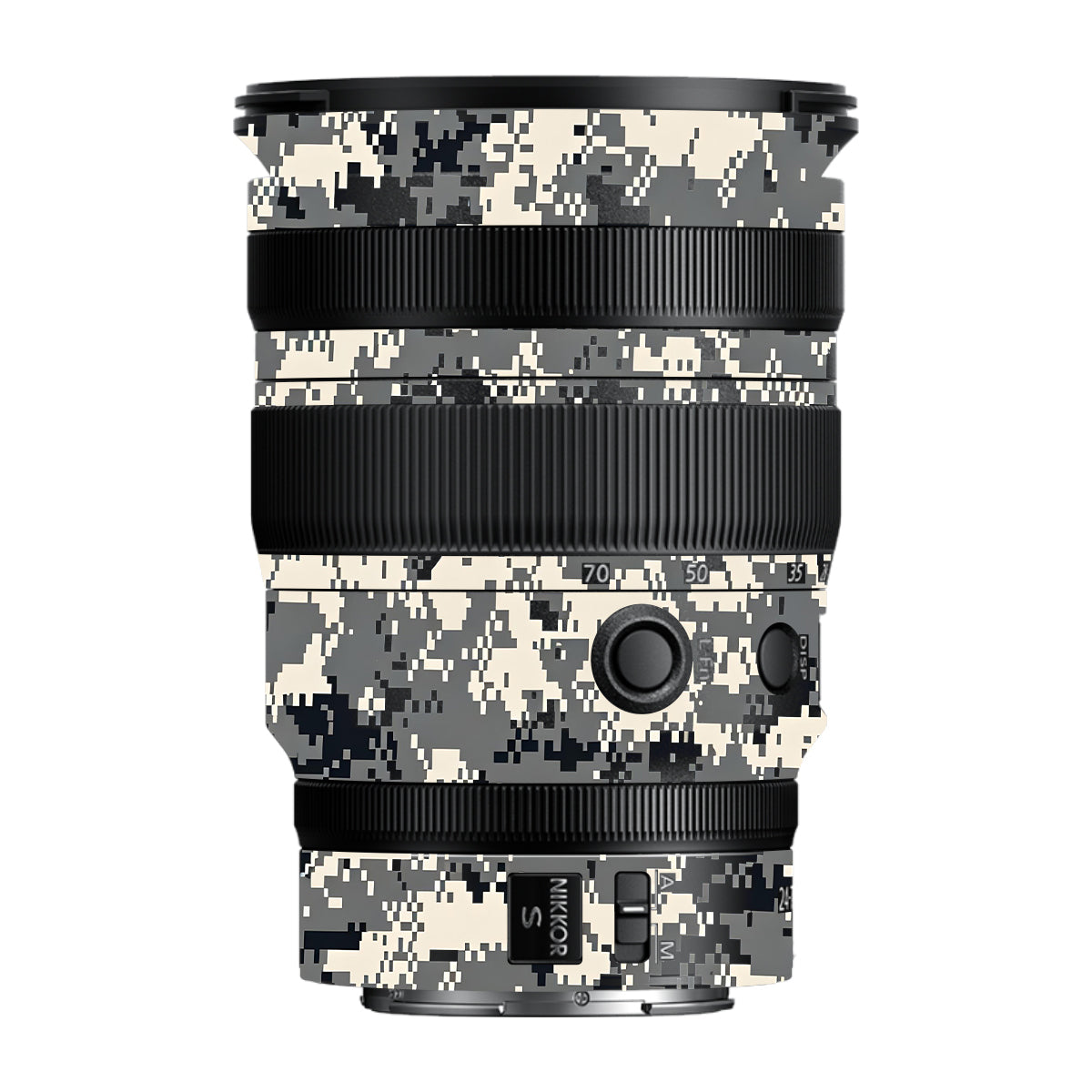 Grey Black Pixel Nikon Nikkor Z 24-70MM F/2.8 S Camera Lens Skin