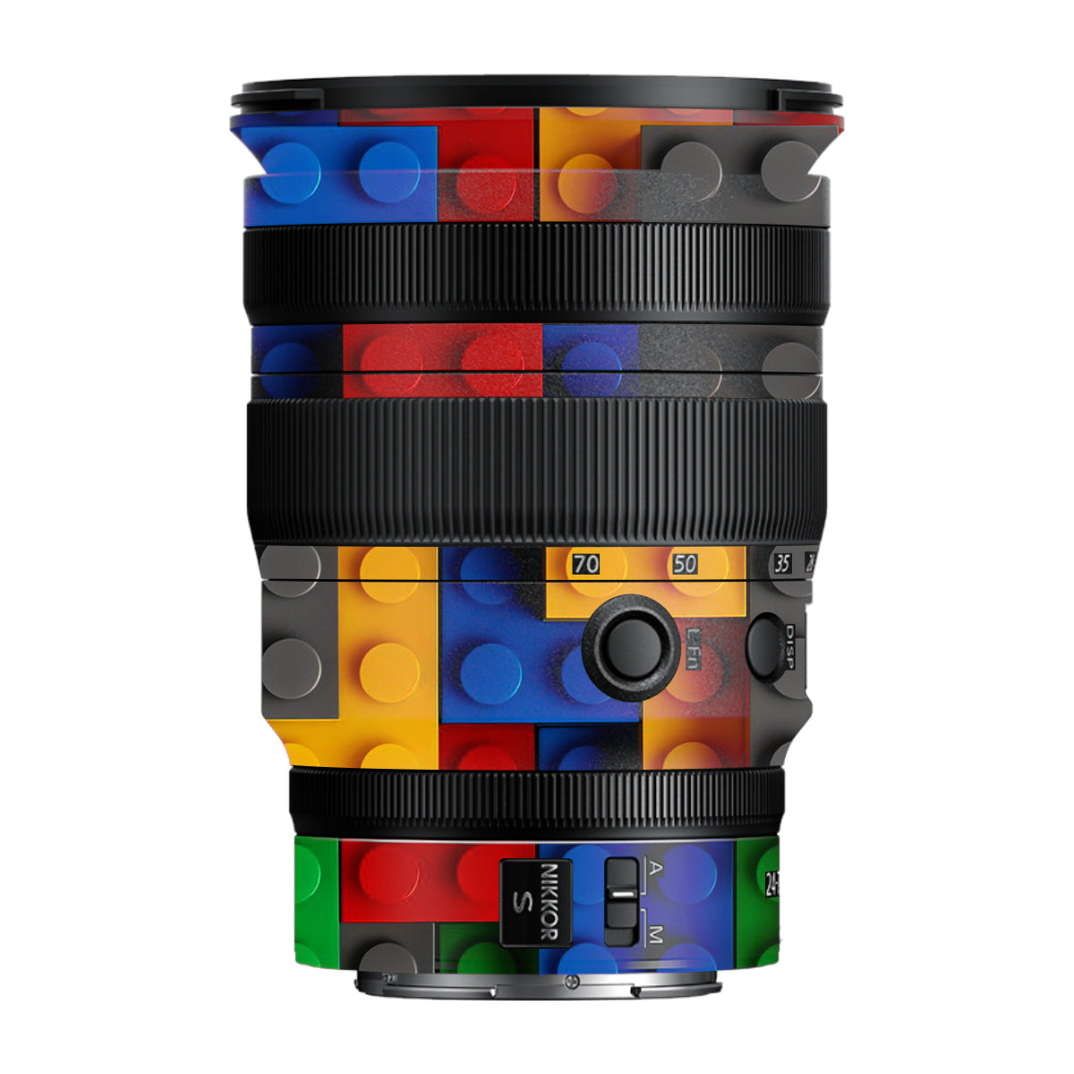 Colorful LEGO Brick Wall Pattern Nikon Nikkor Z 24-70MM F/2.8 S Camera Lens Skin