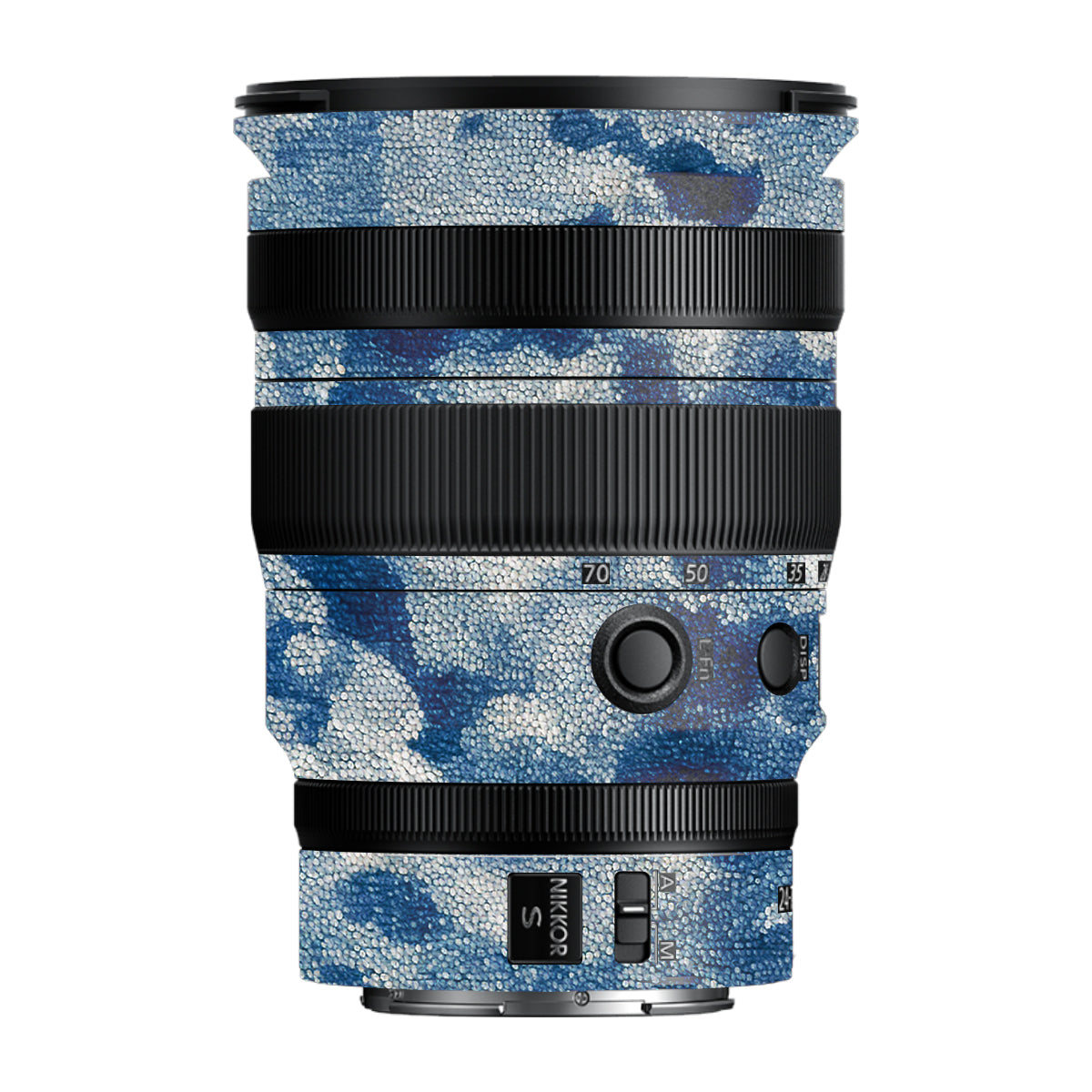 Blue Watercolor Fabric Nikon Nikkor Z 24-70MM F/2.8 S Camera Lens Skin