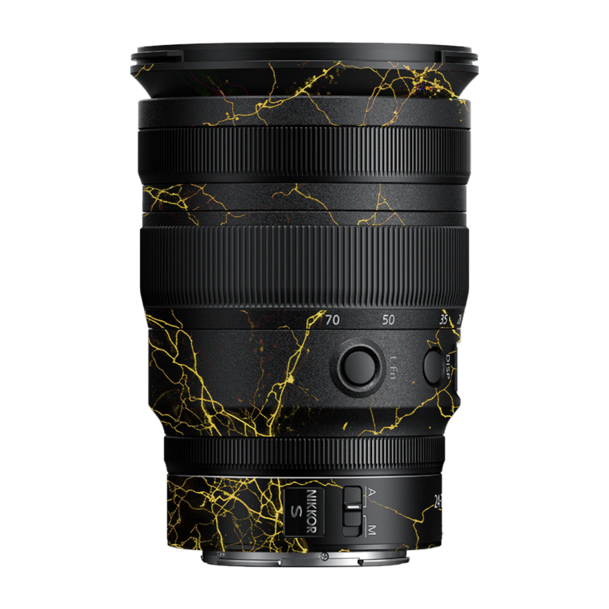 Electric Gold Veins Nikon Nikkor Z 24-70MM F/2.8 S Camera Lens Skin