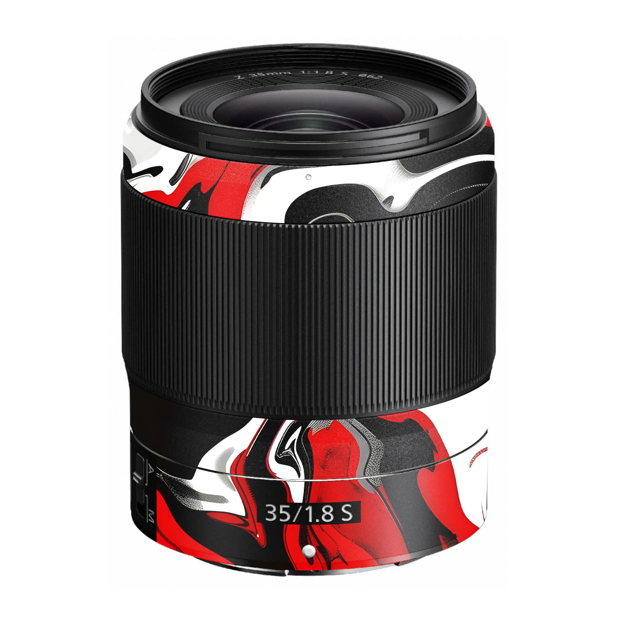 Scarlet and White Motion Nikon Nikkor Z 35mm F/1.8 S Camera Lens Skin